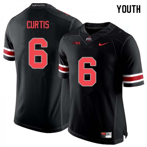 Ohio State Buckeyes #6 Kory Curtis Youth Stitched Jersey Blackout OSU9688